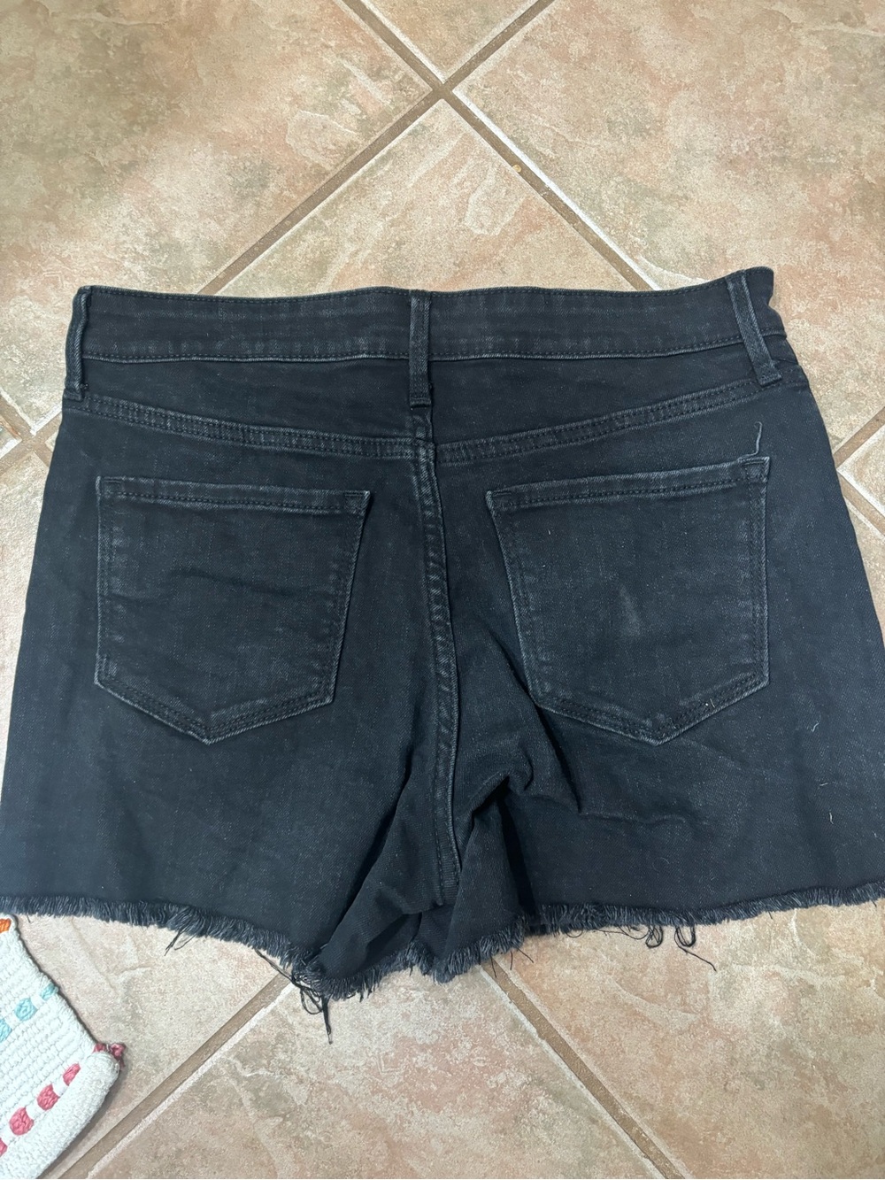 Black Denim Frayed Hem Women’s Shorts